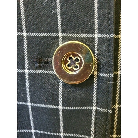 Attyre New York Sz L Plaid Jacket Golden Buttons - Picture 2 of 10